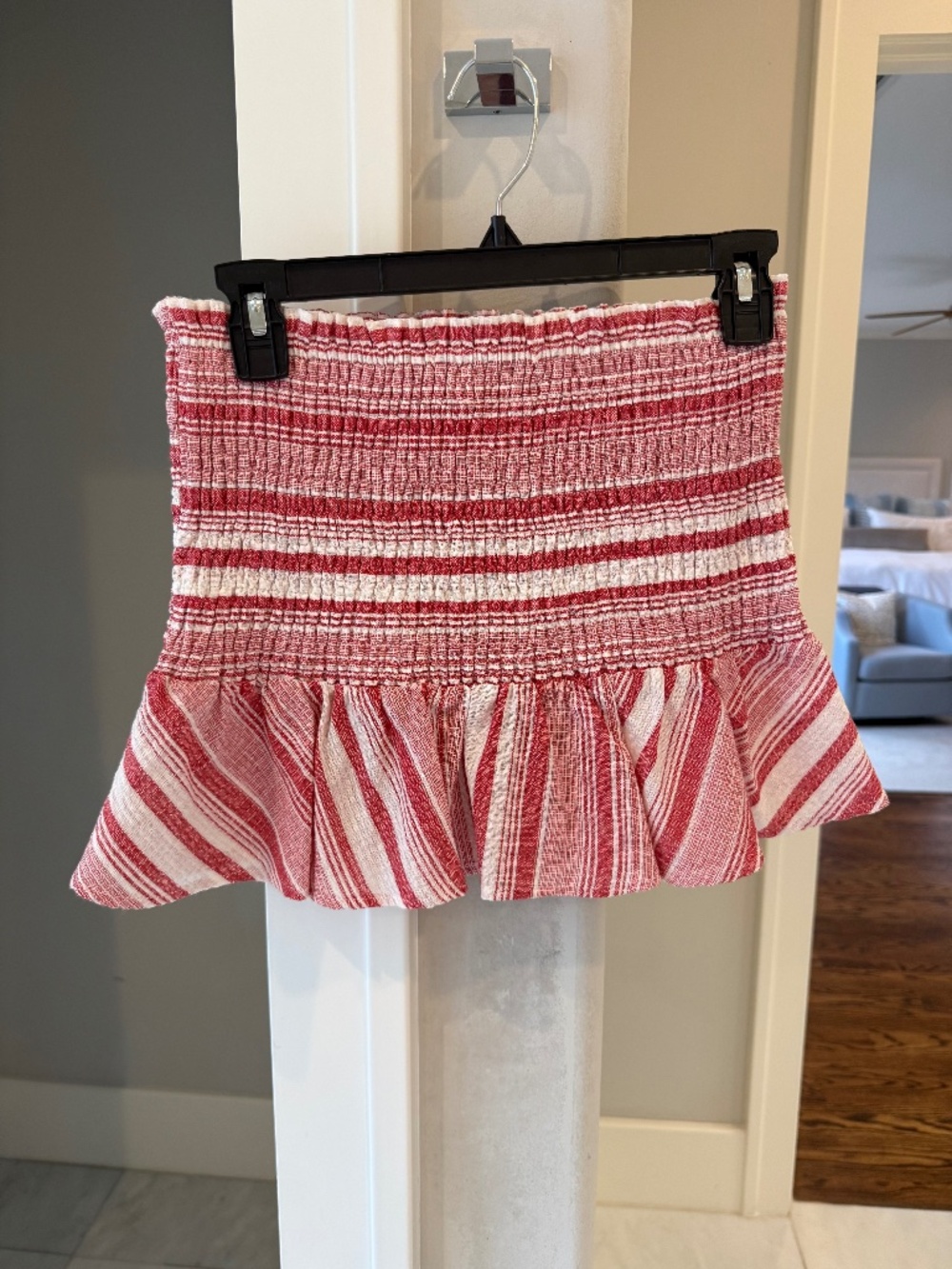 Smocked Peplum Tube Top